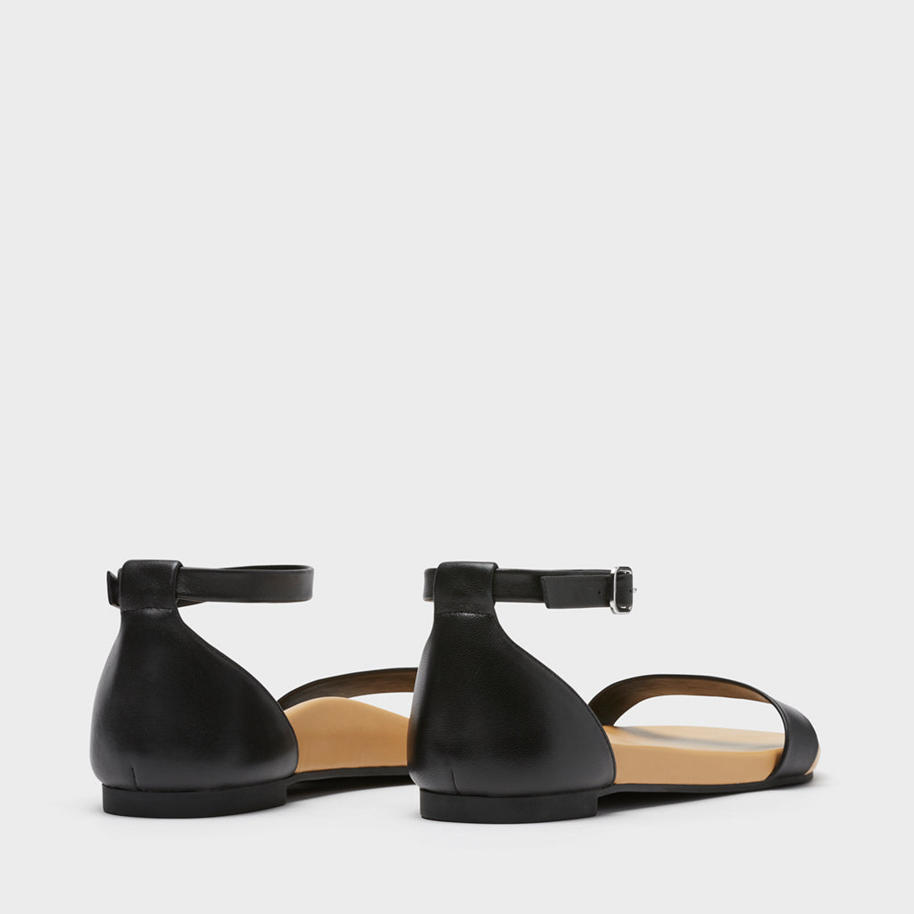 secra arch support sandals black back angle view